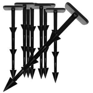 Fekete műanyag talajrögzítő tüskék geotextília rögzítéséhez, 12 cm, 20 darabos csomag - Rögzítő
