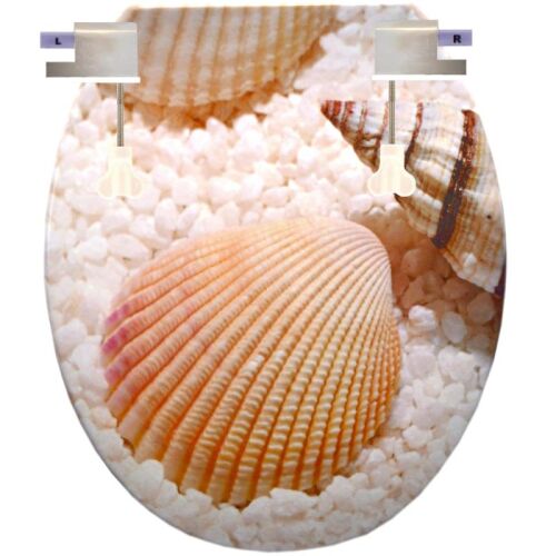 Duroplast WC Tető Kagyló Mintával és Soft Close Funkcióval