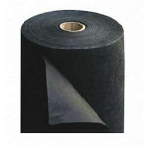 Black weed barrier fabric roll, 1.6m x 100m, 50g/m2, for landscaping and gardening - Weed barrier fabric