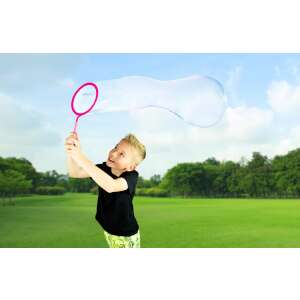 Child blowing giant bubble with FruBlu hoop bubble blower - Sport & Leisure