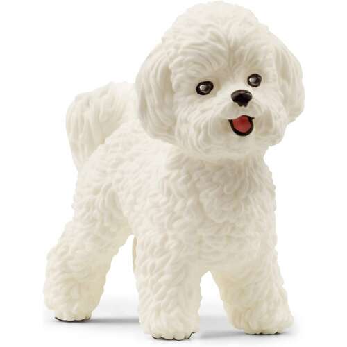 Schleich Bichon Frise dog figurine, white, front view