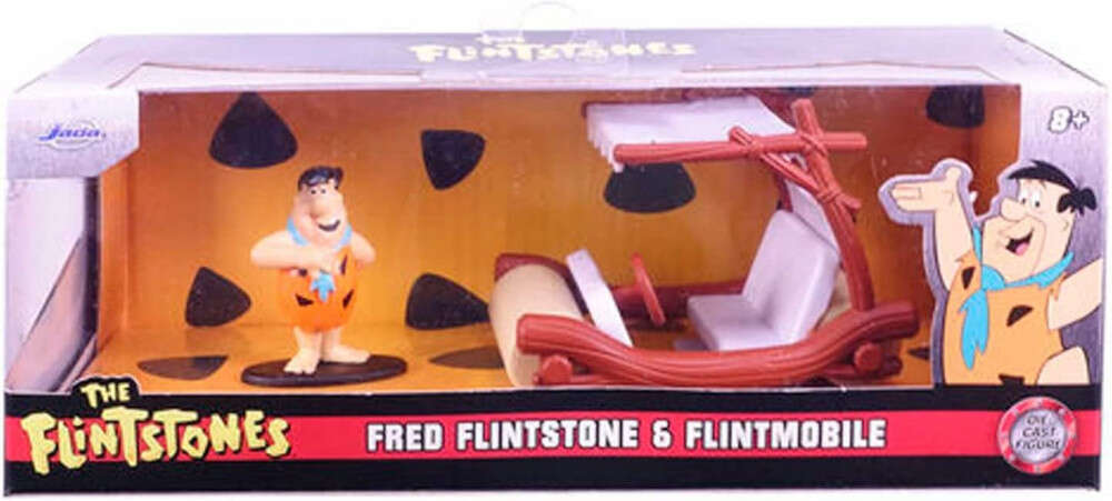 Jada Toys The Flintstones - Frédi és Béni fém játékautó 8cm Frédi...