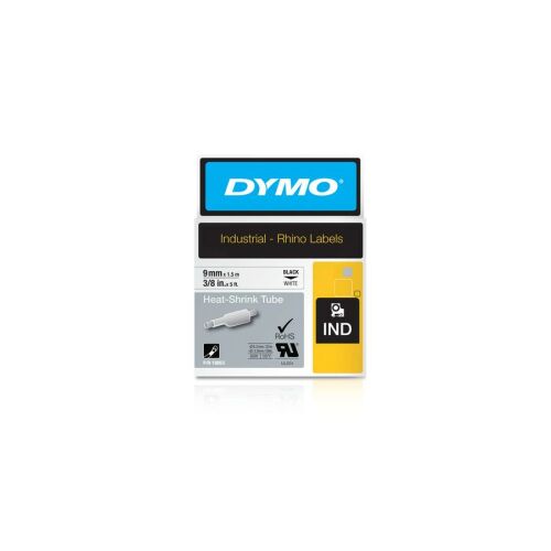 DYMO Hőzsugorító Cső - 9mm x 1,5m - Fekete/Fehér 140048302