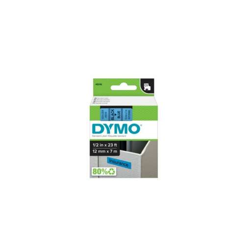 DYMO D1 címkeszalag kazetta, 12mm x 7m, fekete kék alapon