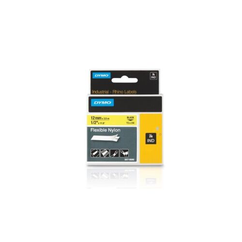 Dymo ID1-es nylon szalag 12mmx3,5m, fekete/sárga (18756) 140048331