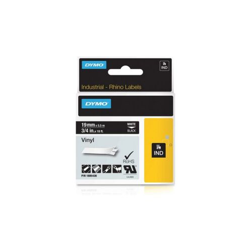 Dymo ID1-es PVC szalag 19mmx5,5m fehér/fekete (1805436) 140048421