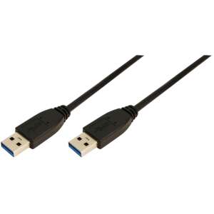 LogiLink USB 3.0 cable, A type to A type, black, 2 meters - Data Cable