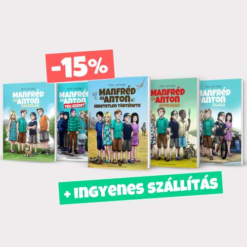 Manfréd és Anton könyvsorozat, teljes 5 kötetes szett, magyar gyerekkönyvek - Gyermek könyv