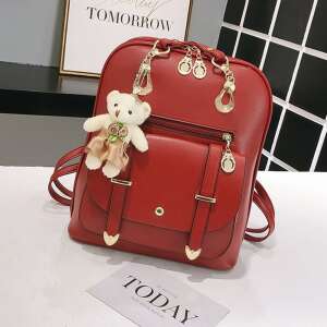 Dollcini, rucsac elegant pentru școală, impermeabil, rucsac casual, rucsac pentru femei/fete/afaceri/călătorii, 423242, roșu