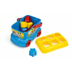 Clementoni Disney Baby Mickey Mouse Shape Sorter Toy, blue bus with yellow shapes - Shape Sorting Toy
