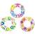 Intex inflatable swim rings for kids, 61 cm, with different designs: abstract, geometric, and starfish