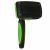 SPRINGOS Self-Cleaning Pet Brush - Green and Black, Front View