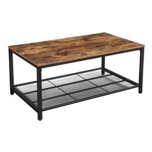 Vasagle coffee table with storage shelf, rustic brown, 106x60x45 cm - VASAGLE Coffee Table