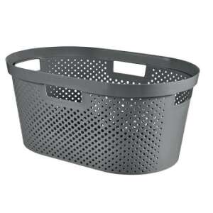 Curver Infinity Recycled laundry basket, 40L, anthracite, oval, with handles - Curver Laundry Basket