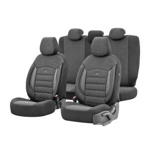 Huse auto Premium Universale Split OTOM SPORT PLUS 101, Set complet, Negru - Huse pentru scaune auto