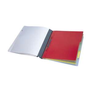 Durable Divisoflex 5-part expanding file folder, open, showing colored dividers - Durable