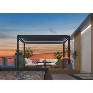 Iris Bioklimatikus Pergola 3x4m Antracit - Modern kültéri élettér állítható tetővel - Iris