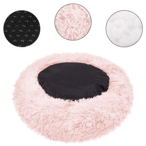 Springos 80cm pink plush pet bed with non-slip bottom and soft filling details - Pet Care