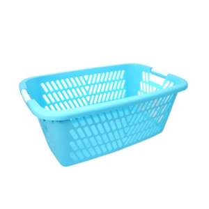 Strend Pro Laundry Basket, 2 Handles, Plastic, Blue, 61x40x23 cm