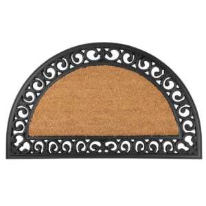 Ornamentum half-round doormat with black rubber frame and brown coir insert - Doormat