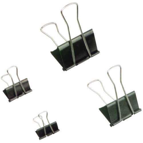 Iratcsipeszek, fekete iratcsipeszek, 19mm iratcsipeszek, 12 db-os iratcsipeszek