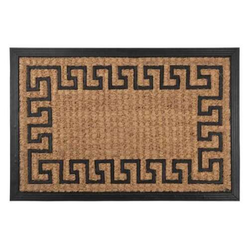 Aztec 40 x 60 cm doormat with black greek key border