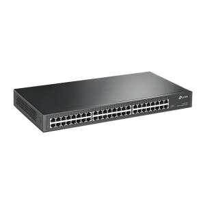 TP-LINK TL-SG1048 Switch Gigabit neadministrat 48 de porturi, vedere de sus cu porturi și branding - TP-Link Switch-uri