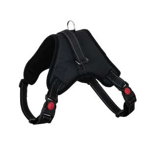 Black dog harness with reflective details, comfortable and safe for dogs, L size - Pet Care