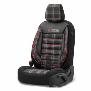 Jeden károvaný poťah na autosedačku OTOM GTI SPORT - Štýlový doplnok do interiéru auta - Autopoťahy