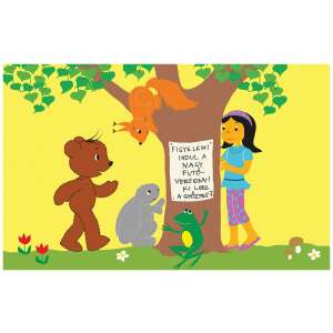 Boribon niedźwiedź jest gotowy do wielkiego wyścigu, ale potyka się i upada. Mała dziewczynka pomaga mu wstać i opatruje mu nogę. Czy wygra wyścig? - Film slajdowy