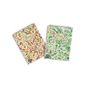 Pigna Nature Flowers A6 Notizblock mit 50 Blatt, spiralgebunden, kariert, 3 verschiedene Cover-Designs - Notizblöcke