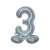 Silver holographic number 3 balloon