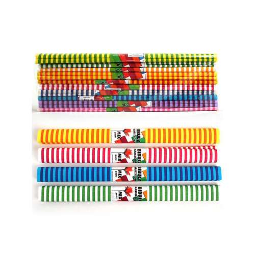 Krepp papír szett, 10 db, 50x200 cm, csíkos