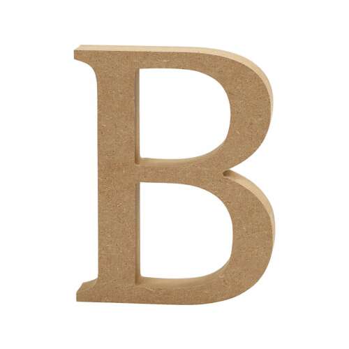 Fából készült B betű, 8 cm, MDF, kézműveskedéshez és dekorációhoz
