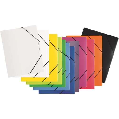 Pagna A4 PP dosar transparent cu bandă elastică, culori asortate, 12 culori