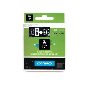 Casetă de etichete Dymo D1, 12mm x 7m, alb pe negru - Dymo Mașini de etichetat și benzi