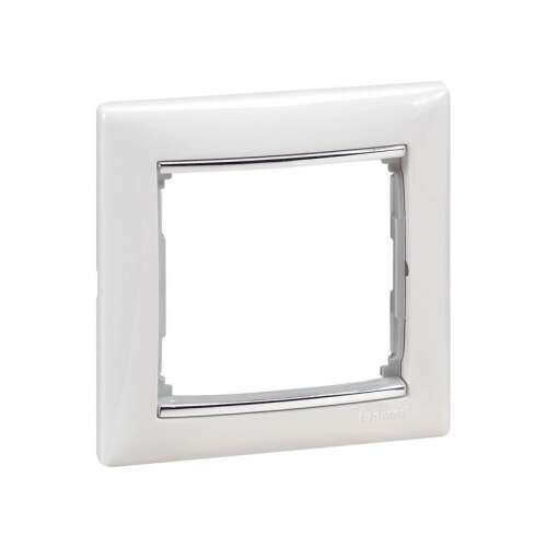 Legrand Valena 1-es keret, fehér ezüst szegéllyel, villanykapcsoló keret