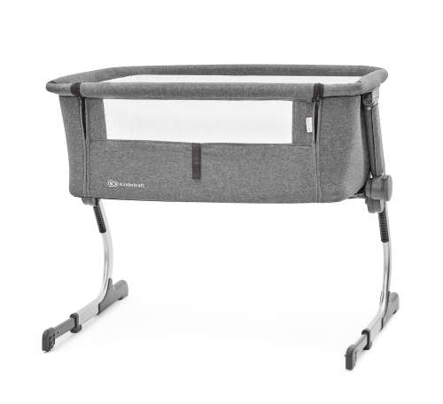 Pătuț Kinderkraft Uno 2in1 pentru co-sleeping, gri, cu fereastră din plasă