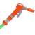 Orange garden hose nozzle with lever and stop valve