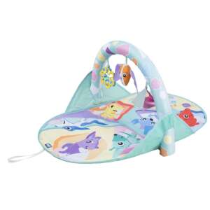 Playgro Grow 'n Play Puppy and Me Activity Travel Gym, baby playmat with arch and toys, 3/4 view - Baby Gyms & Play Mat