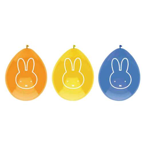 6er Pack Miffy Ballons, orange, gelb und blau, Partydekoration