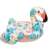 Intex Tropical Flamingo Ride-On, inflatable pool float, pink flamingo with tropical leaves and flowers pattern, front view