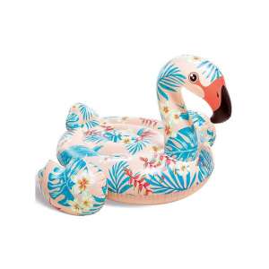 Intex Tropischer Flamingo Ride-On, aufblasbarer Pool-Schwimmreifen, rosa Flamingo mit tropischen Blättern und Blumenmuster - Aufblasbare Strandspielsachen