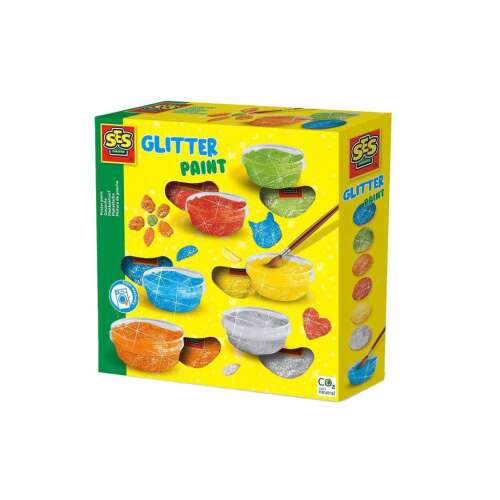 SES Glitter Paint, 6 colors, glitter paint set, kids craft supplies, creative activities, art supplies for kids