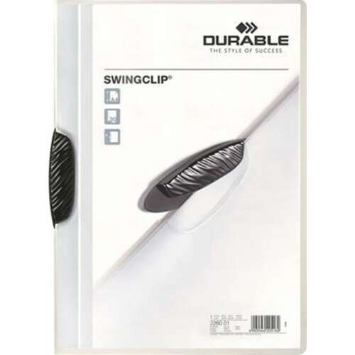 Durable Swingclip A4 black clip folder, 30 sheets capacity