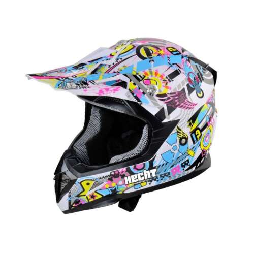 HECHT 51915M motocross sisak, M méret, színes design - Hecht