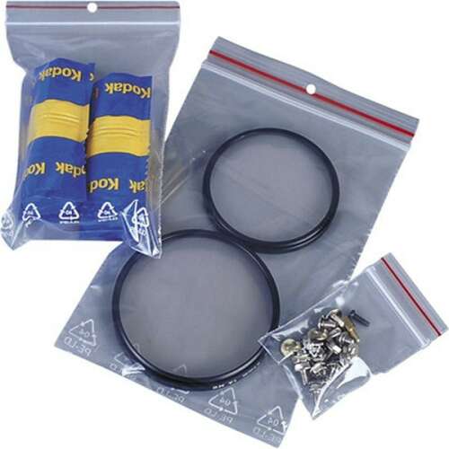 25x35cm Átlátszó Ziplock Tasakok Tároláshoz, 100 darab