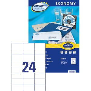 Avery Europe 100 ELA011 univerzális etikett, 70x37mm, 2400 darab - Avery