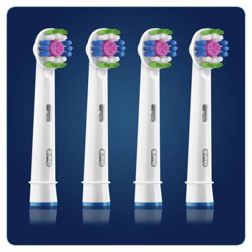 Oral-B EB18-4 3D White White Set de 4 piese de înlocuire a capului periuței de dinți electrice Oral-B EB18-4 3D White White