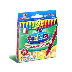 Carioca Wachsmalstifte 12er Pack, brillante Farben, waschbar, leicht zu spitzer - Crayons